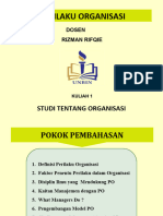 Kuliah 1 1 - Studi Tentang Organisasi