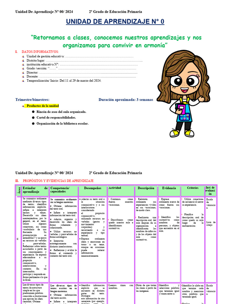 Unidad de Aprendizaje 2º Grado 2024 | PDF | Geometría | Aprendizaje