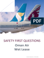Safety First Questions: Oman Air Wet Lease
