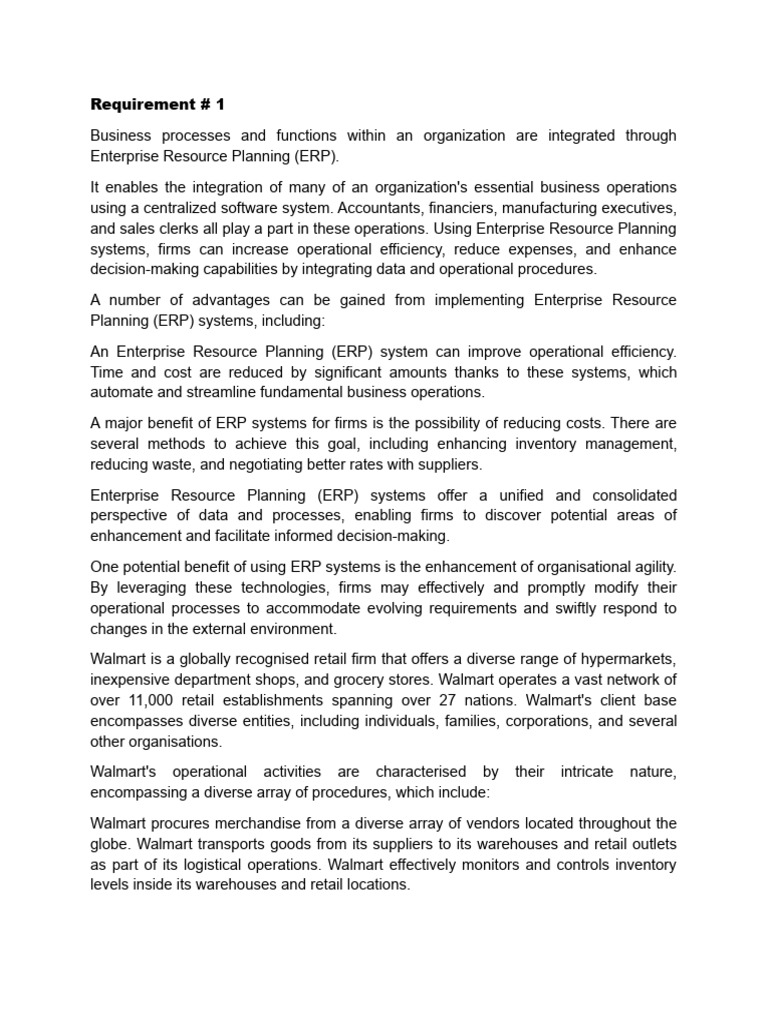 Enterprise Resource Planning Erp Pdf Lean Manufacturing