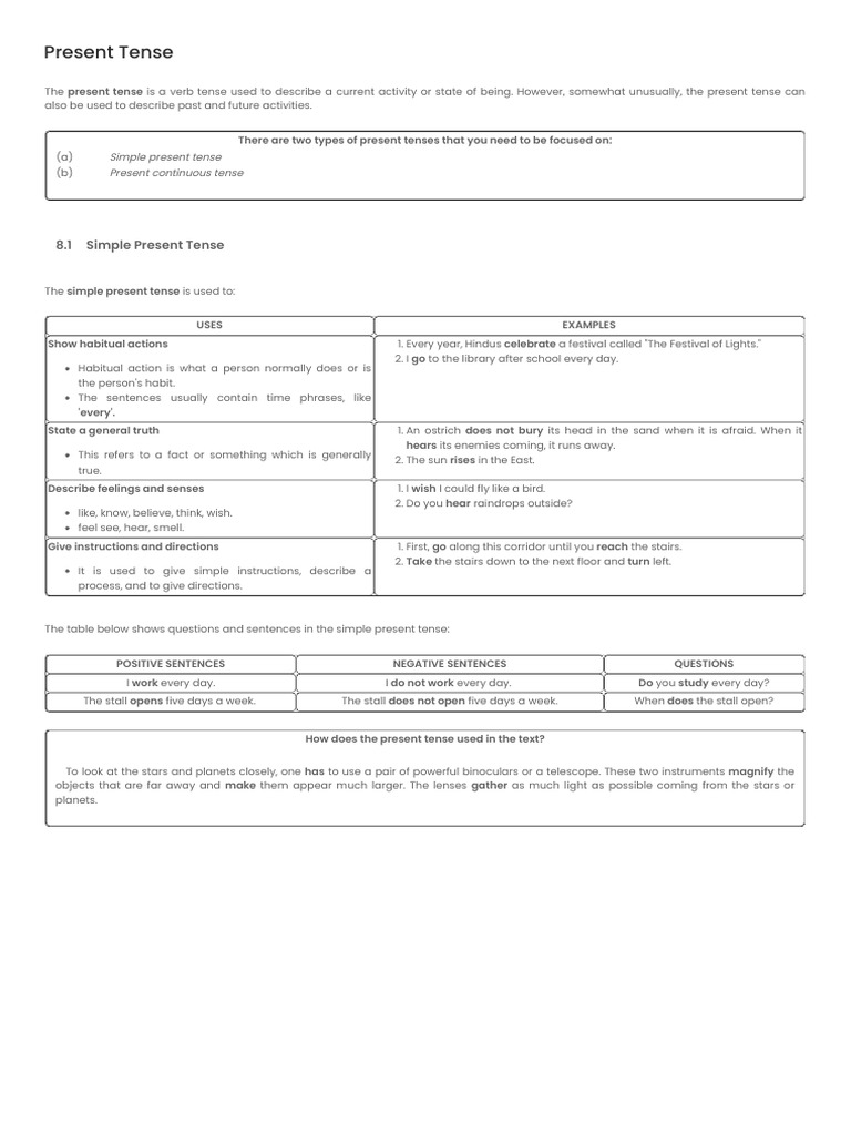 Present Continuous Tense Pdf Linguistic Typology Linguistic