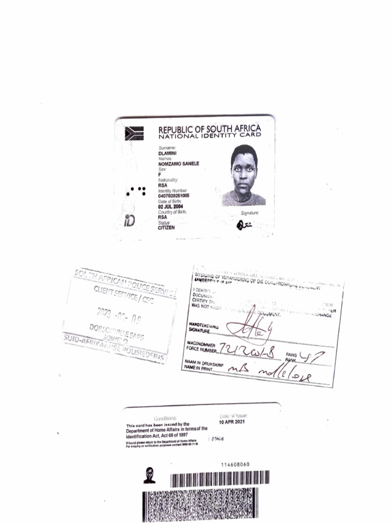 South Africa National ID Card Details | PDF