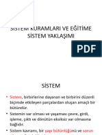 Hafta. Sistem Kuramları Ve Eğitime Sistem Yaklaşımı