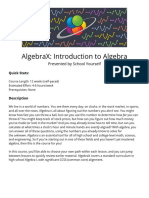 AlgebraX Syllabus
