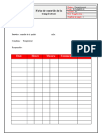 Fiche de Contrôle Des Conditions Ambiantes Température