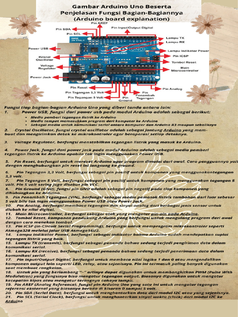 Fungsi Komponen Arduino Uno