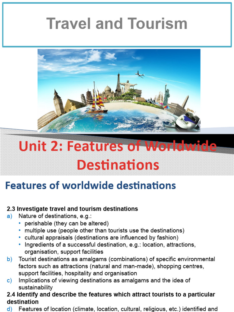 Features of Global Tourism Destinations | PDF | Tourism | Resort