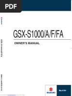 Gsxs1000 Owners Manual | PDF | Motorcycle | Manual Transmission