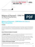 Balance of Payment - CBSE Notes Unit IV