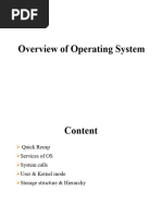 4 - System Calls, Kernel & User Mode, Services of OS, Storage Hierarchy