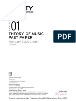 Theory of Music Past Paper: February 2021 Grade 1