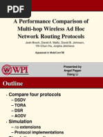 A Performance Comparison of Multi-Hop Wireless Ad Hoc Network Routing Protocols