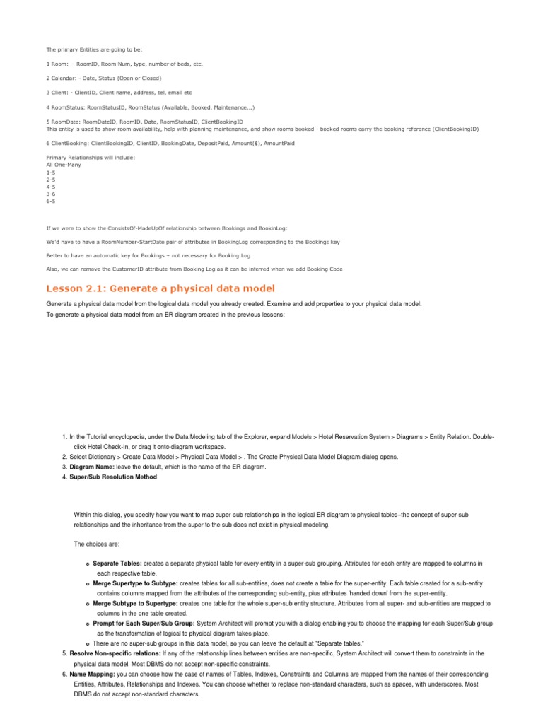 sql - Entity Relationship Diagram for Hotel - Stack Overflow