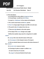 Grade - 2 Sa-2 Revision Worksheet With Answer