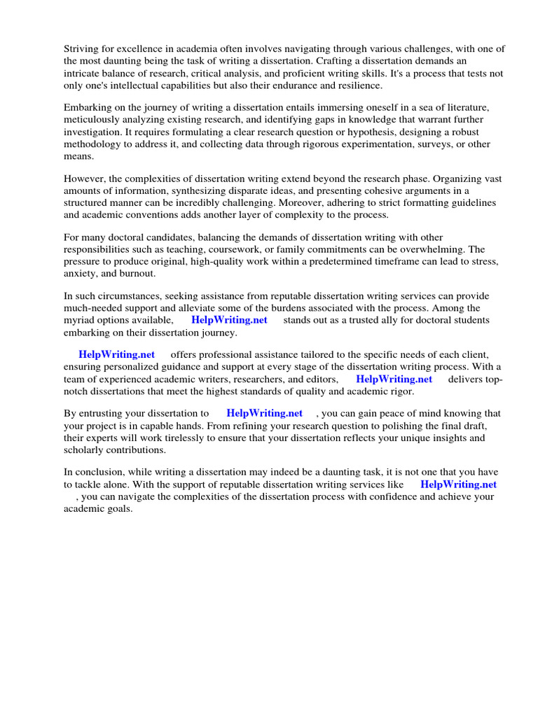Dissertation Writing Support | PDF | Thesis | Doctor Of Philosophy