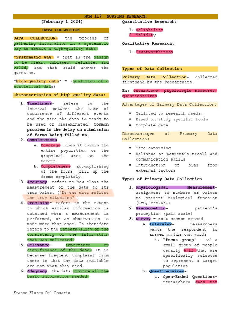 Nursing Research Pdf Sampling Statistics Accuracy And Precision