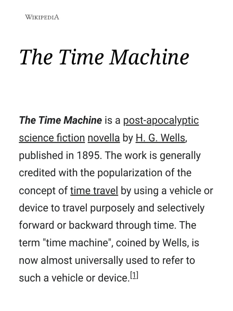 The Time Machine: A 1895 Sci-Fi Classic | PDF | The Time Machine