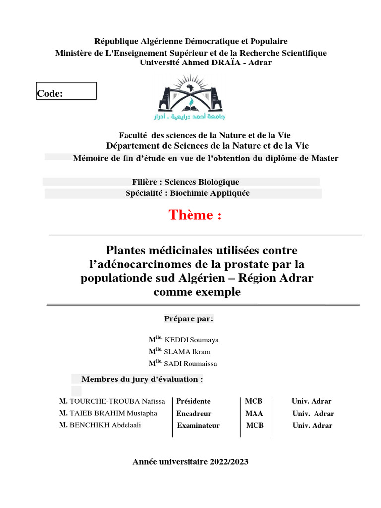 Plantes médicinales contre cancer prostate PDF Cancer Cancer de — free download