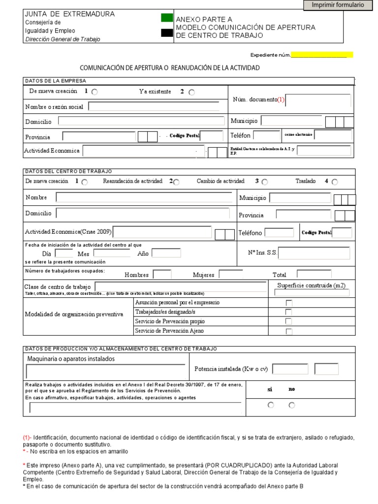 Unicacion de Apertura Del Centro de