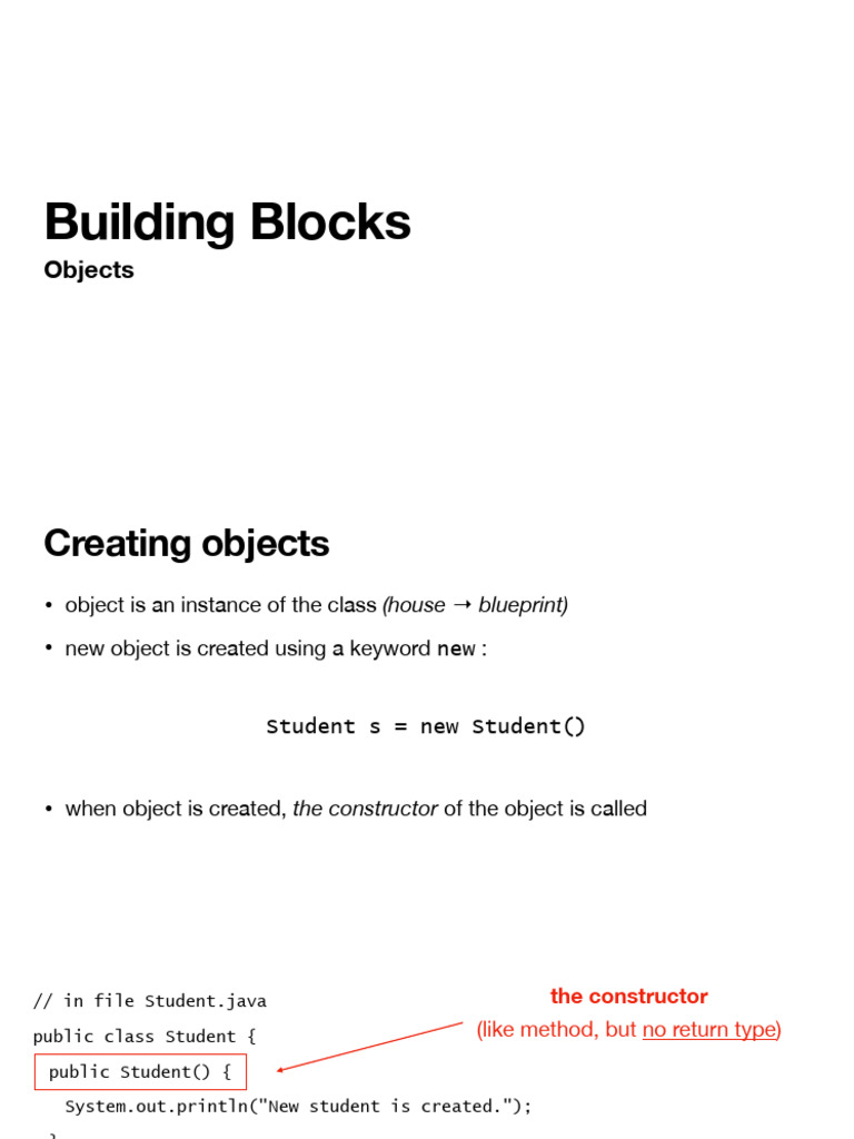 Objects | PDF | Programming | Constructor (Object Oriented Programming)