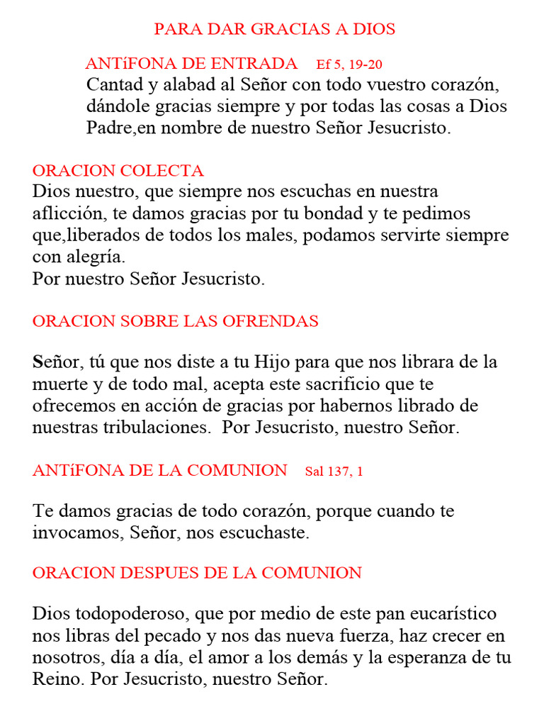 Para Dar Gracias A Dios | PDF | eucaristía | Religiones abrahámicas
