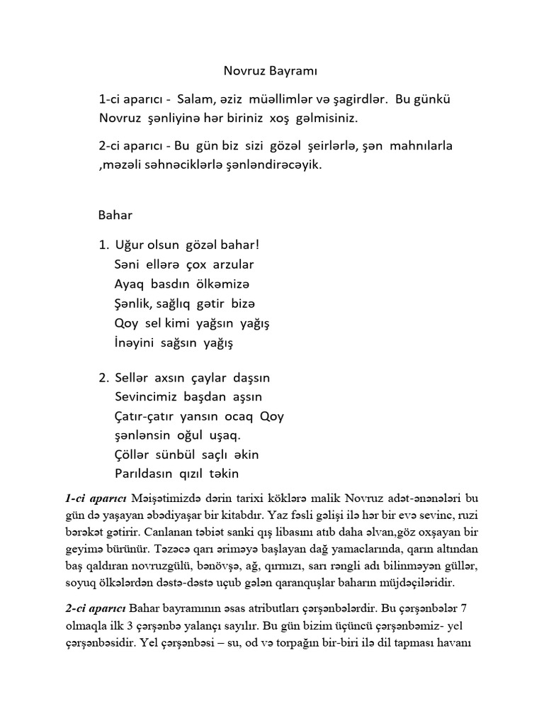 Novruz Bayramı şənliyi | PDF