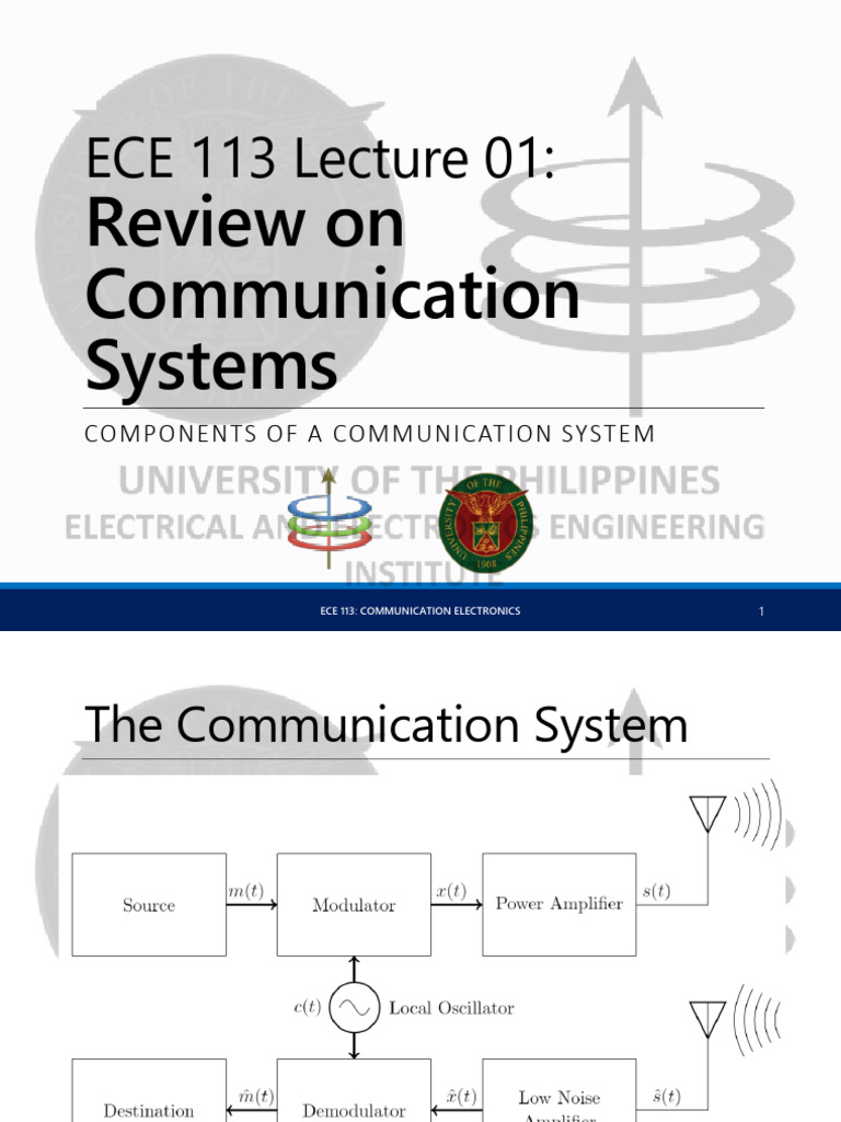 ECE 113: Communication Systems Overview | PDF | Signal To Noise Ratio ...