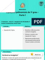 Aula 13 - Equações polinomiais de 1º grau parte 1