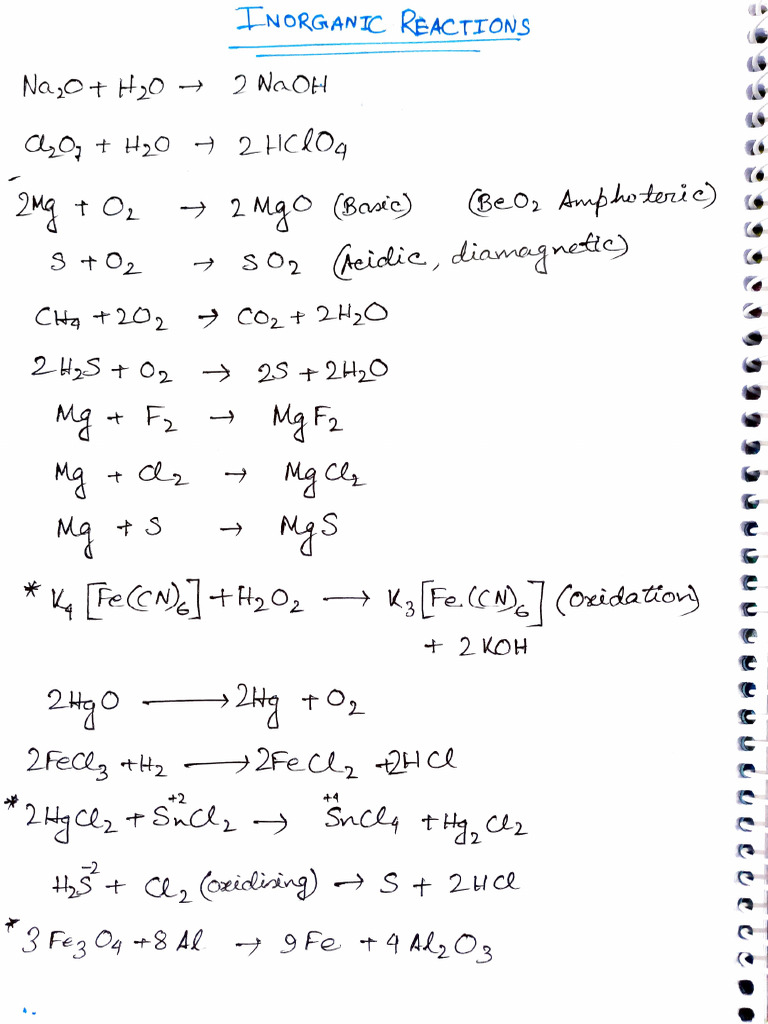 Inorganic Reaction | PDF