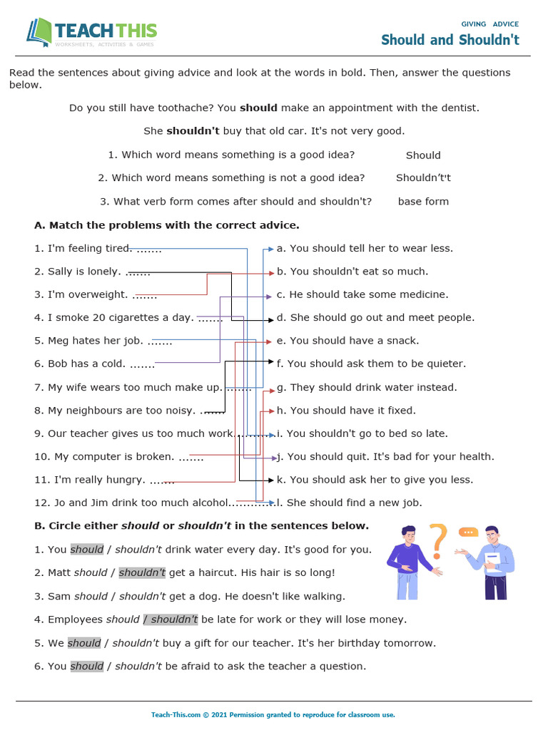 SHOULD SHOULDN T WORKSHEET PDF FOR KIDS visual data 6