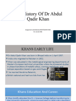 Life History of DR Abdul Qadir Khan