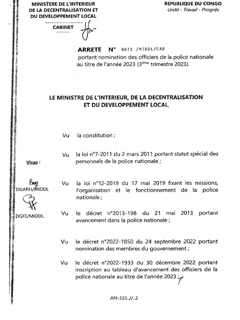 Congo Arrete 2023 8675 | PDF