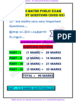 12th Maths EM Important Sums To Public Exam English Medium PDF Download
