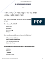 PPSC PMS GK Past Paper 2023 MCQs
