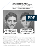 Você Sabe A Origem Dos Memes