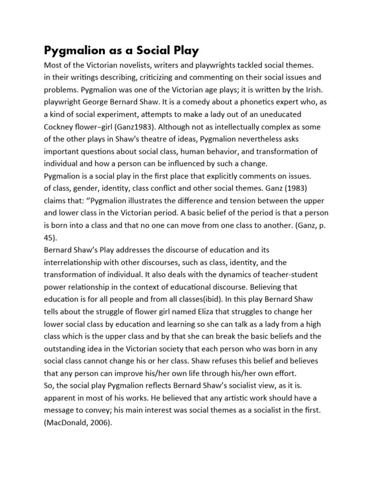 Pygmalion pdf