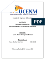 Creación de Empresas III, Sección I: Entorno Financiero y Económico de La Empresa
