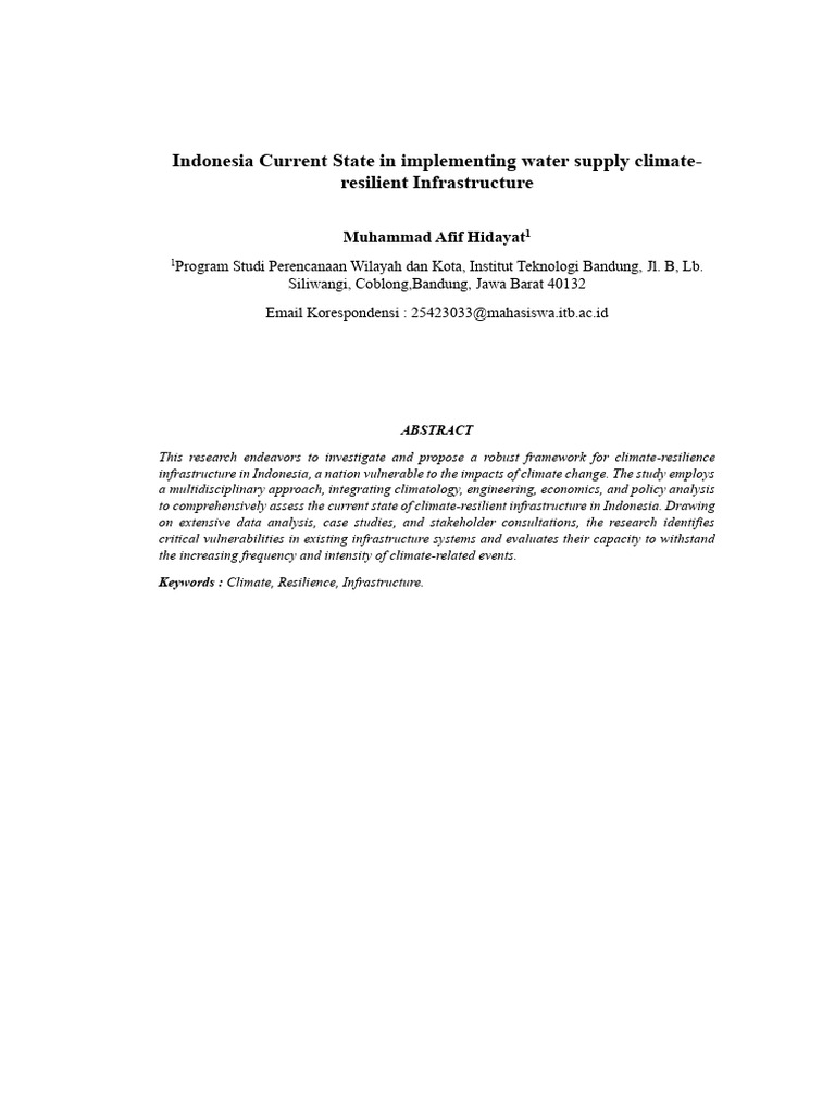 Indonesia Climate Resilience Infrastructure Pdf