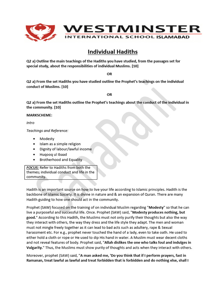 Individual and Communal Ahadith Updated | PDF | Hadith | Prophets And ...