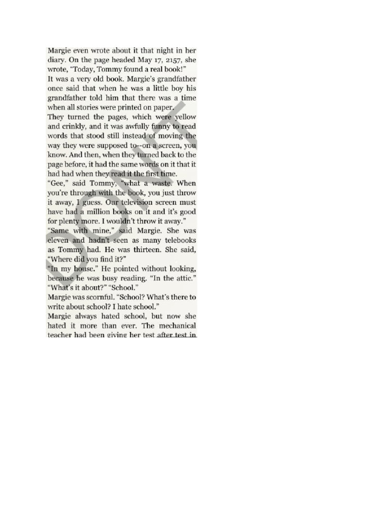 Margie Even Wrote About It That Night in Her Diary PDF