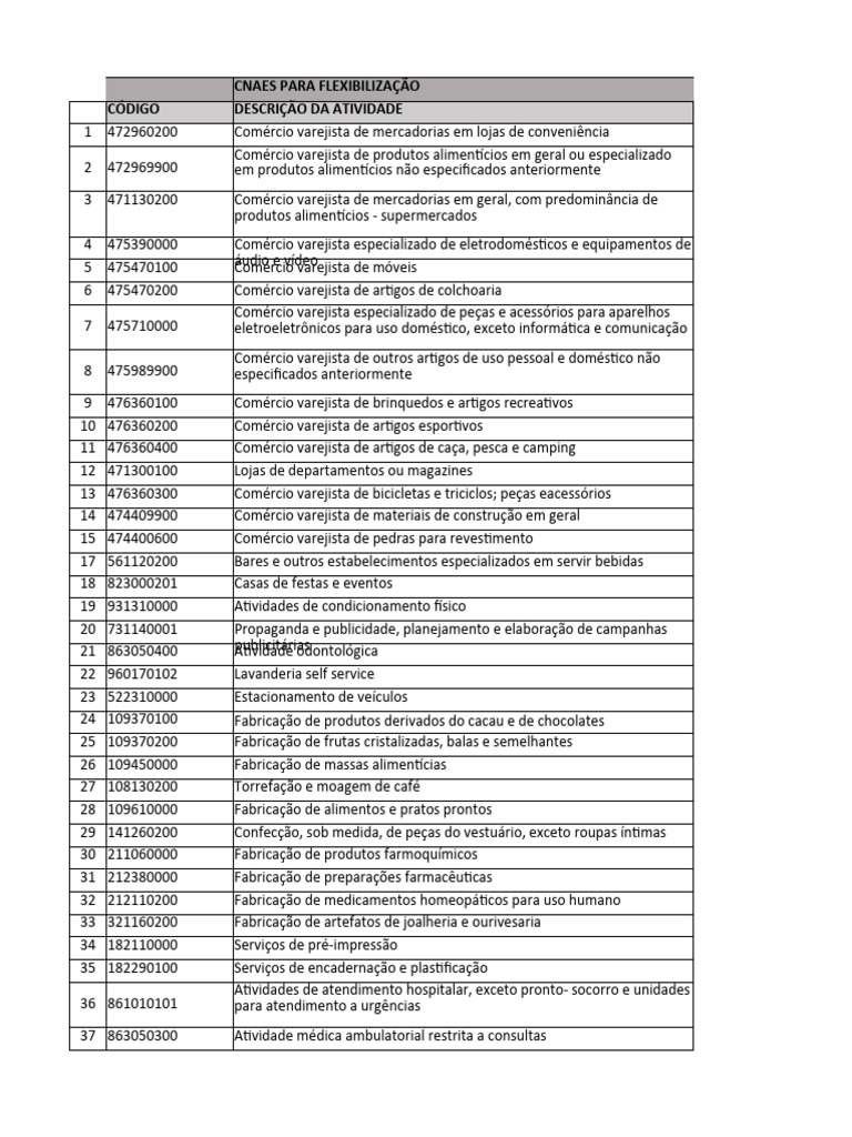 CNAES FLEXIBILIZAÇÃO Rev02 | PDF | Imagiologia médica