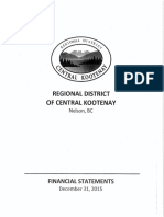Regional District of Central Kootenay Financial Statements For 2015