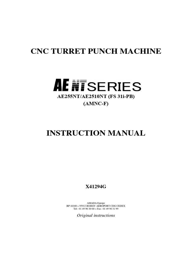 Operators Manual - AE-255 - 2510 NT (AMNC-F31) - X41294G