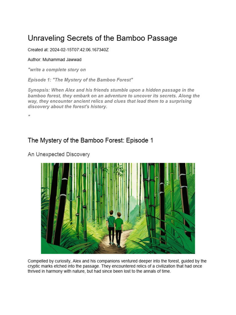 Unraveling Secrets of The Bamboo Passage - Muhammad Jawwad - 2024-02-15 ...