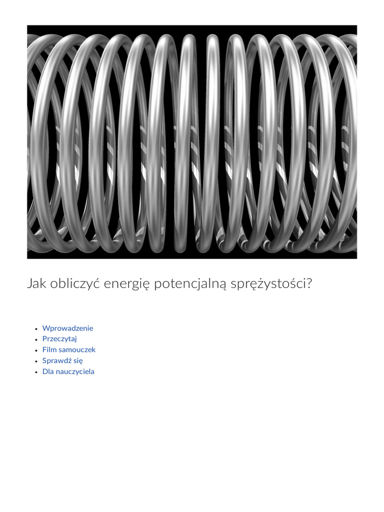 Energia Potencjalna Sprężystości Wzór Jak_obliczyc_energie_potencjalna_sprezystosci | PDF