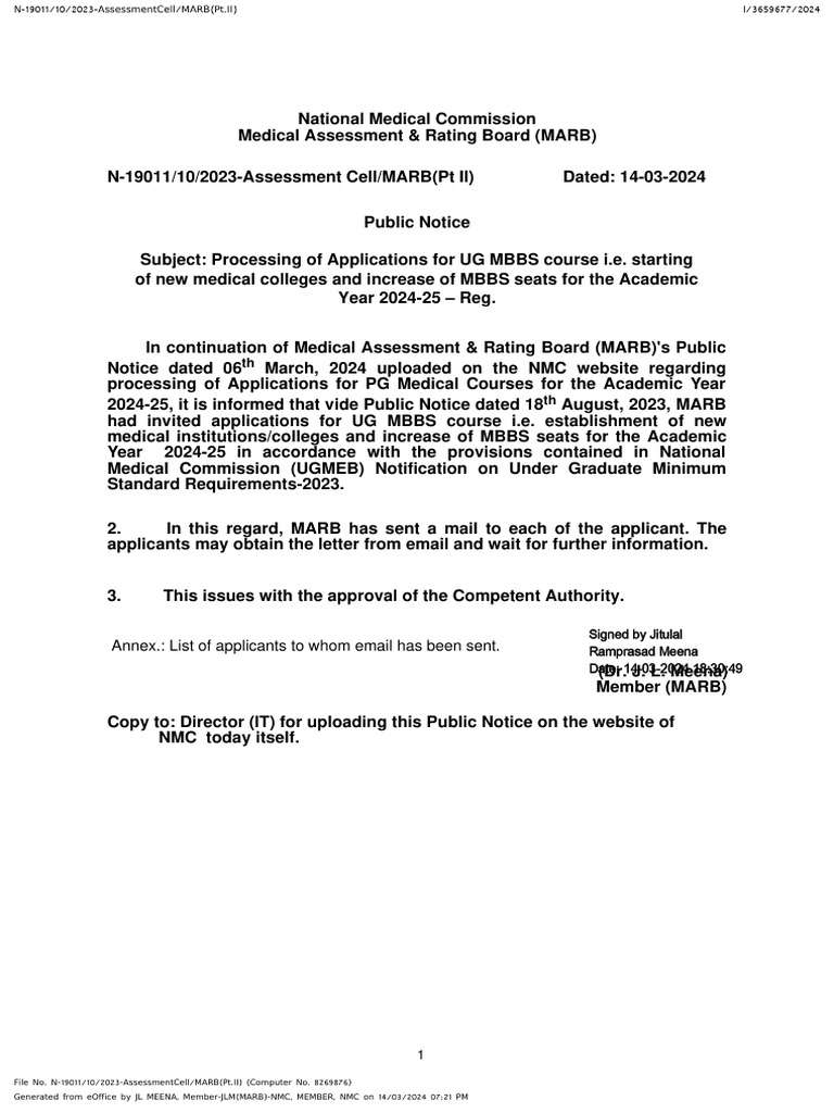 New Mbbs Colleges For Academic Year 2024 | PDF | Health Care ...