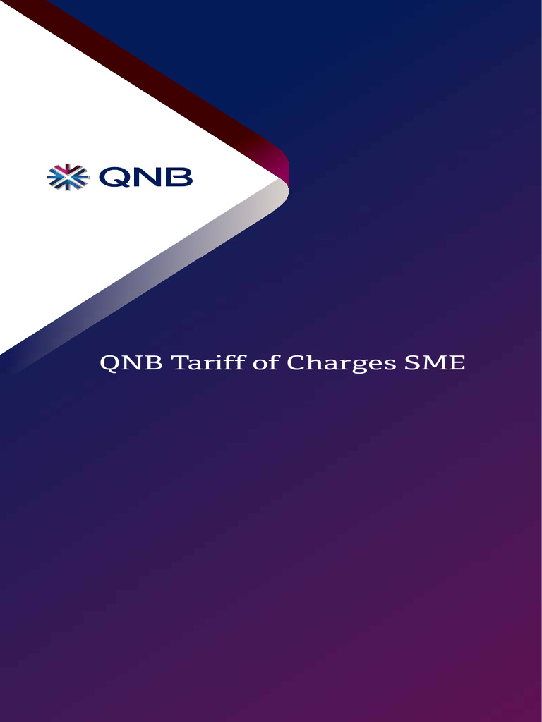 QNB SME Account Charges Overview | PDF | Cheque | Credit Card