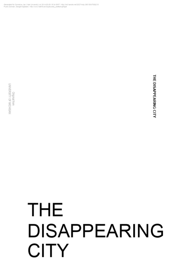The Disappearing City Pdf