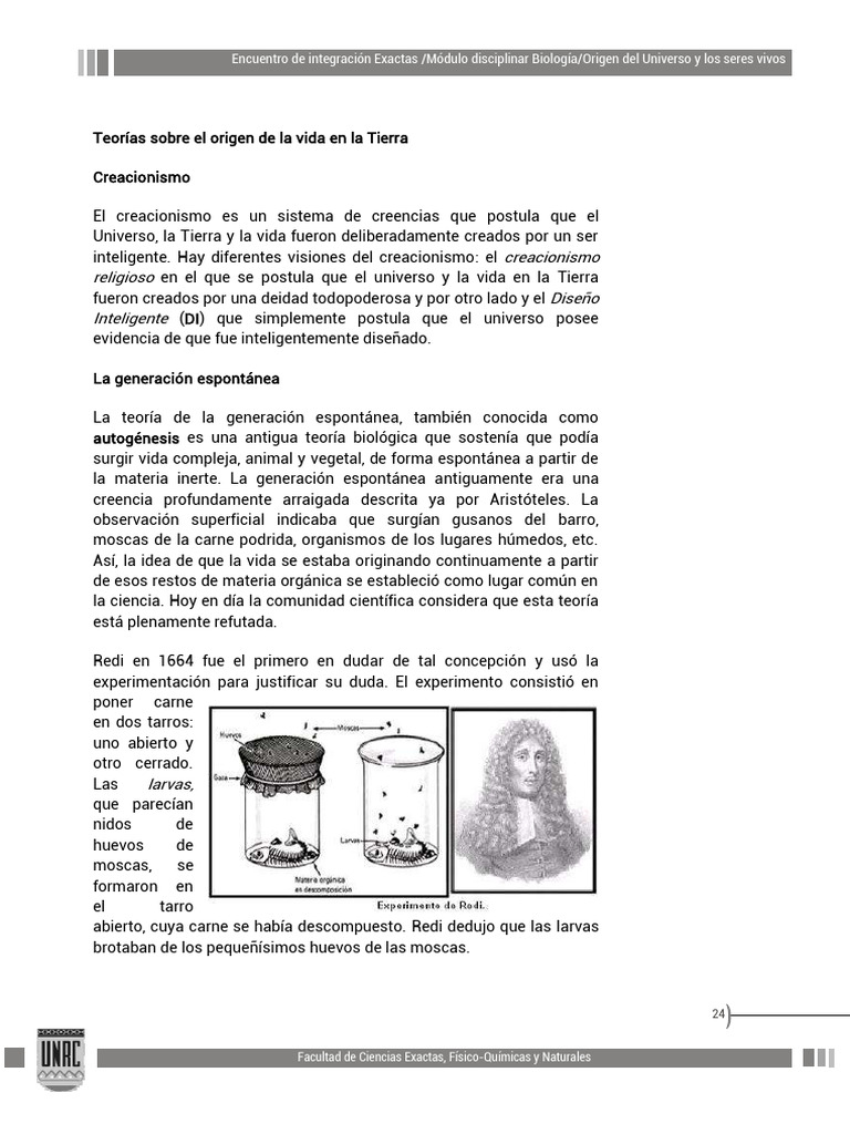 Teorías del origen de la vida en la Tierra | PDF | Organismos ...