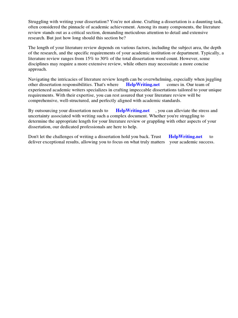 Dissertation how long should the literature review be pdf thesis